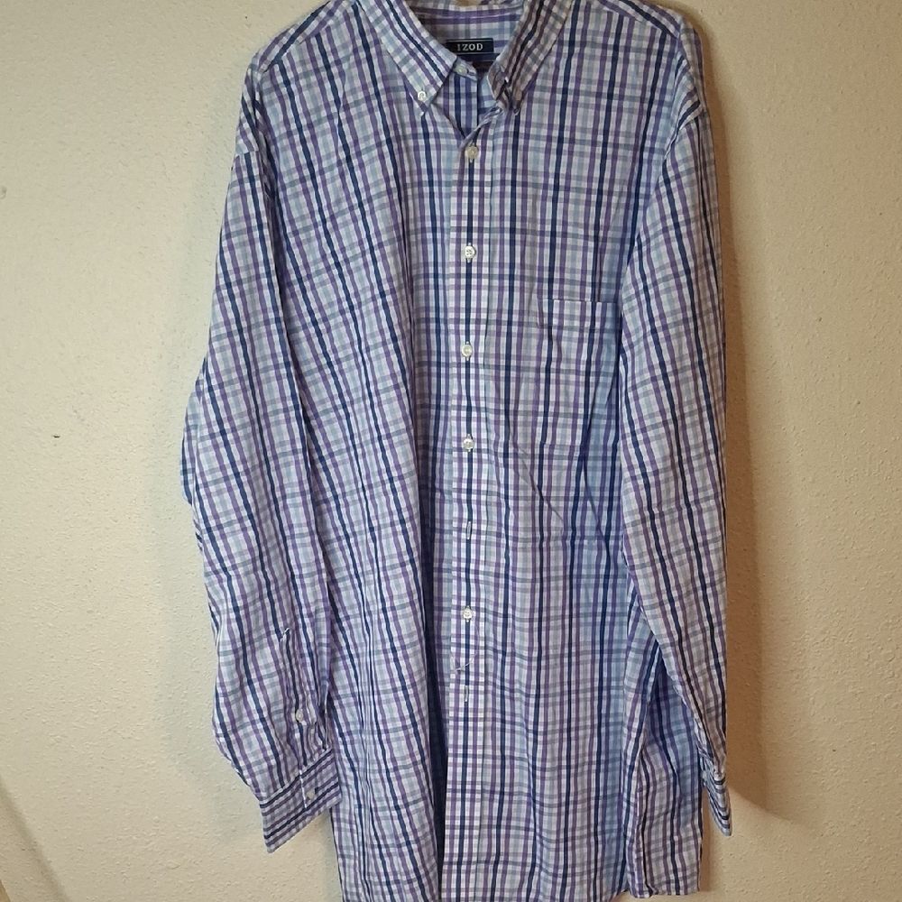 IZOD Quick Dry Men's Plaid Shirt size 18 tall